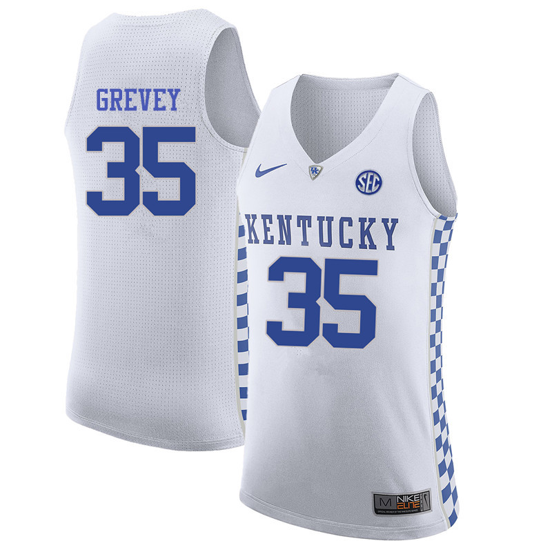 Men Kentucky Wildcats #35 Kevin Grevey College Basketball Jerseys-White